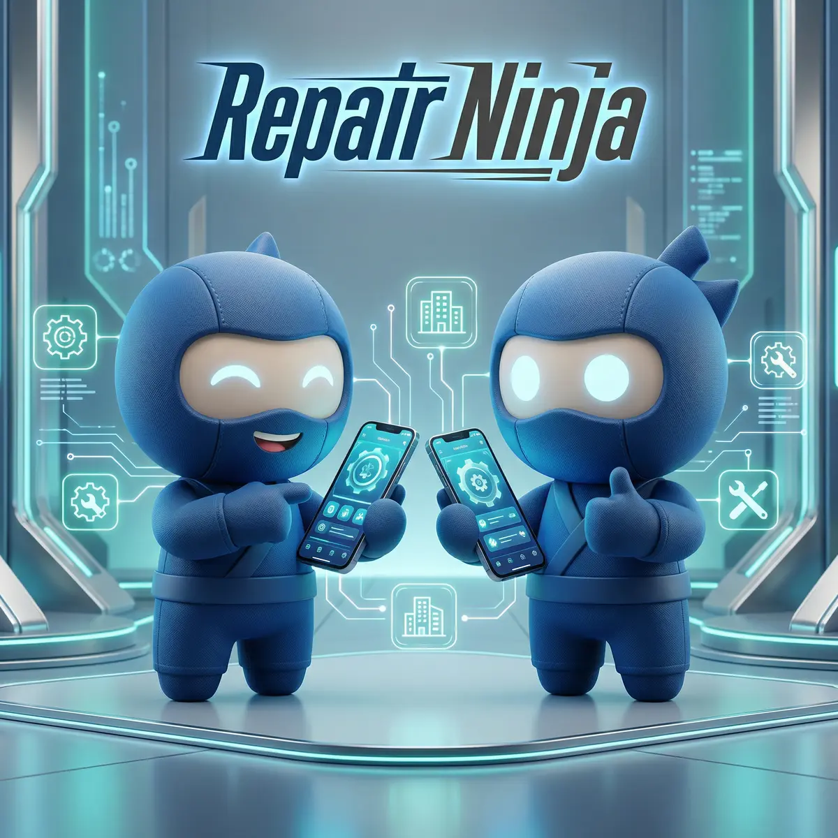 Partner Plan — two Repair Ninja mascots